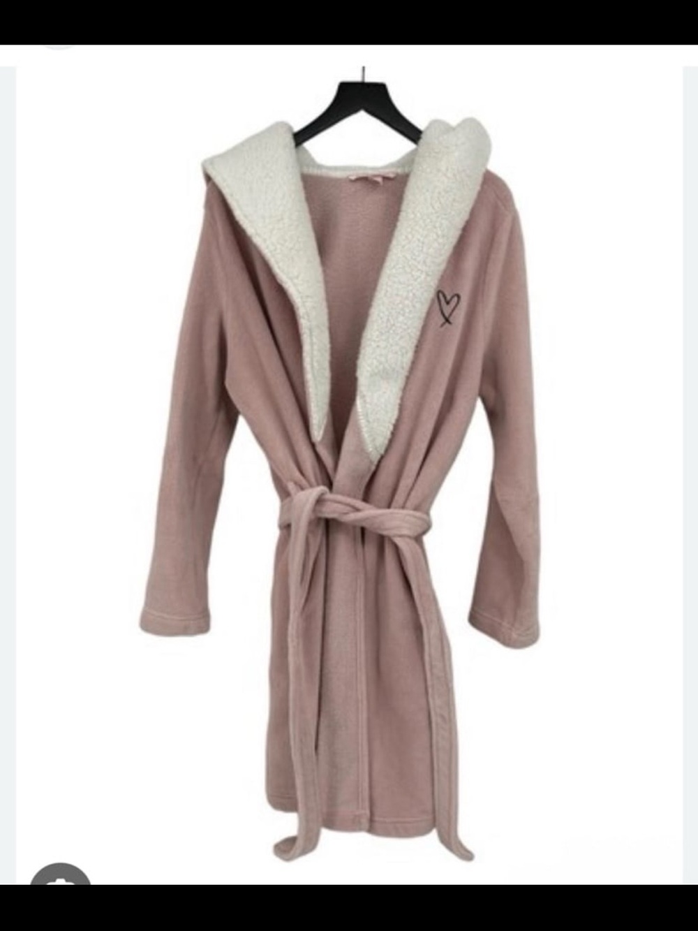 Victoria's Secret Mauve Pink Hooded Sherpa-Lined Robe